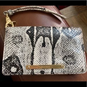 Brahmin Riley Black White Python Melbourne Wallet